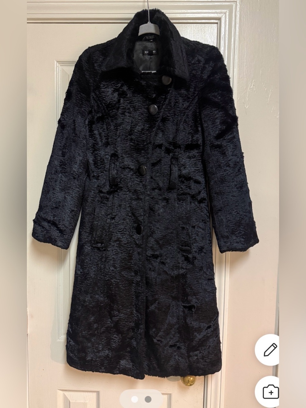 Bebe Women’s Black Faux Fur Long Coat - Picture 5 of 16